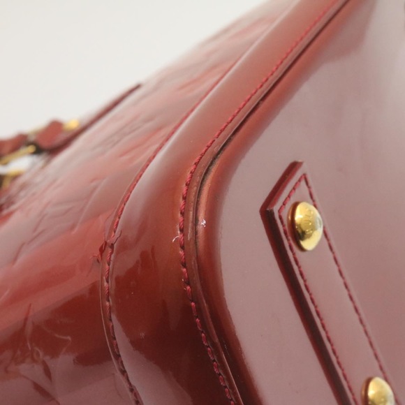 LOUIS VUITTON Vernis Rayures Alma BB Hand Bag Red LV Auth tp198 - Picture 15 of 16